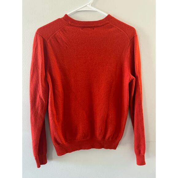 Banana Republic Sweater Women's Large Orange Extra Fine Merino Wool Academia - Picture 4 of 5